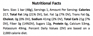 CHOMP Nutrition Facts
